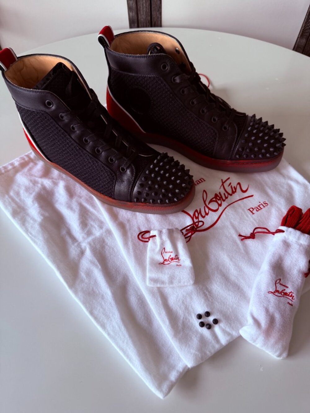 Christian Louboutin Louis Junior Spikes High-Top Sneakers